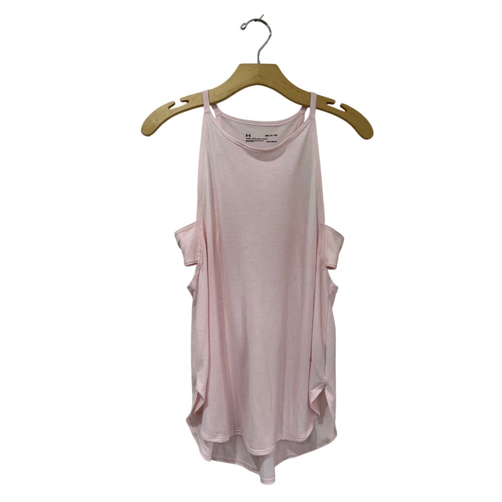Under Armour Pink HeatGear Loose Fit Athletic Tank Top Size S Workout